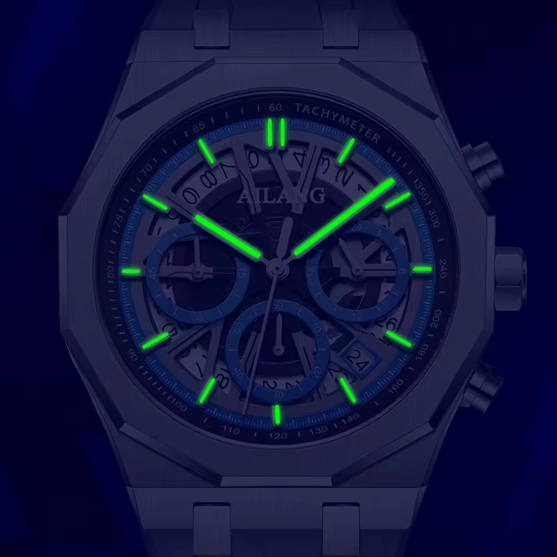 Reloj Hombre 2025 hommes Sport chronographe Montre en acier inoxydable avec Dates étanche lumineux