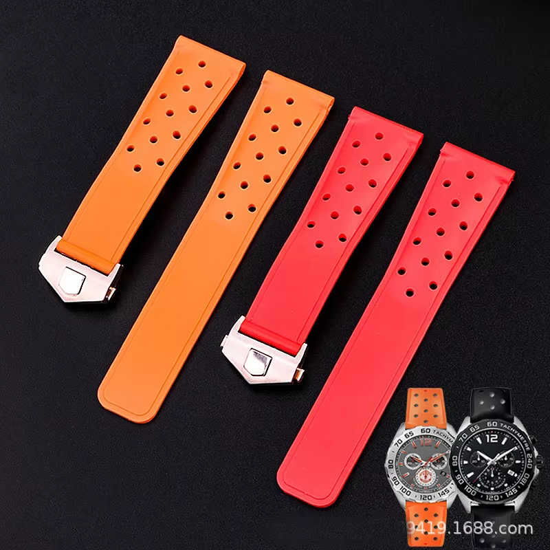 Bracelet de montre en caoutchouc de silicone pour homme