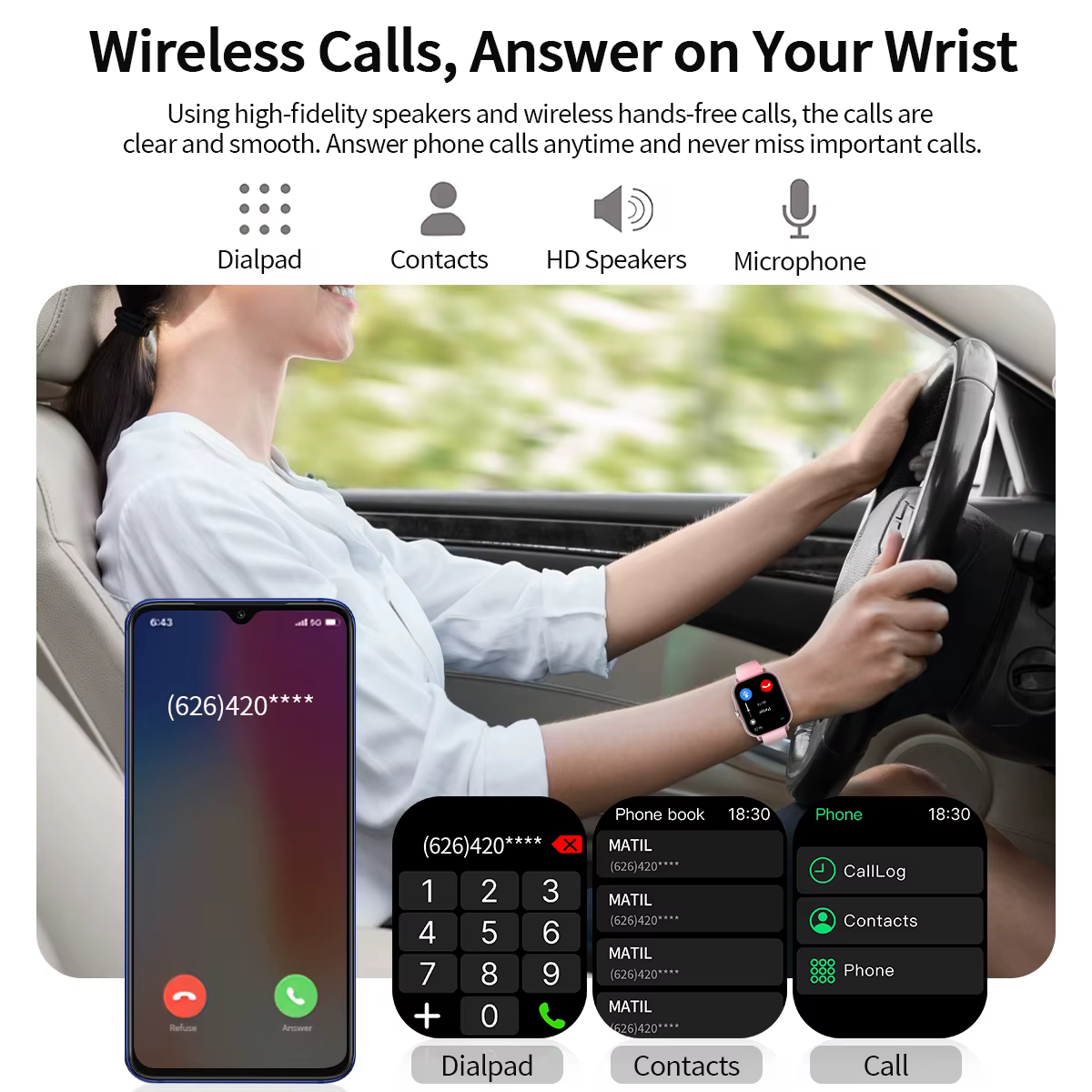 Nouveau Smartwatch BT appel surveillance de la santé et du sommeil 1.83 ''écran HD enfants montre intelligente étanche mode Bracelet de sport pour femmes hommes