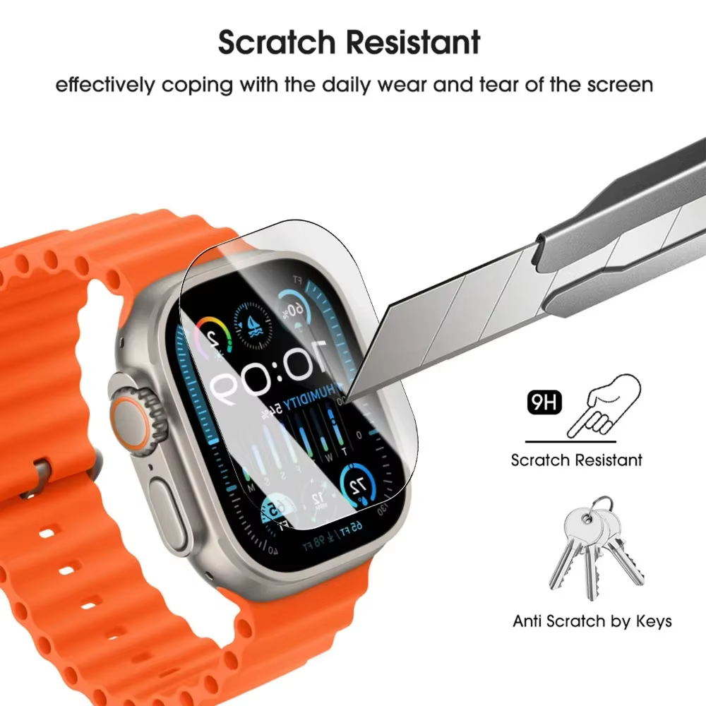 Verre HD d'installation facile pour Apple Watch Ultra 3/2/1
