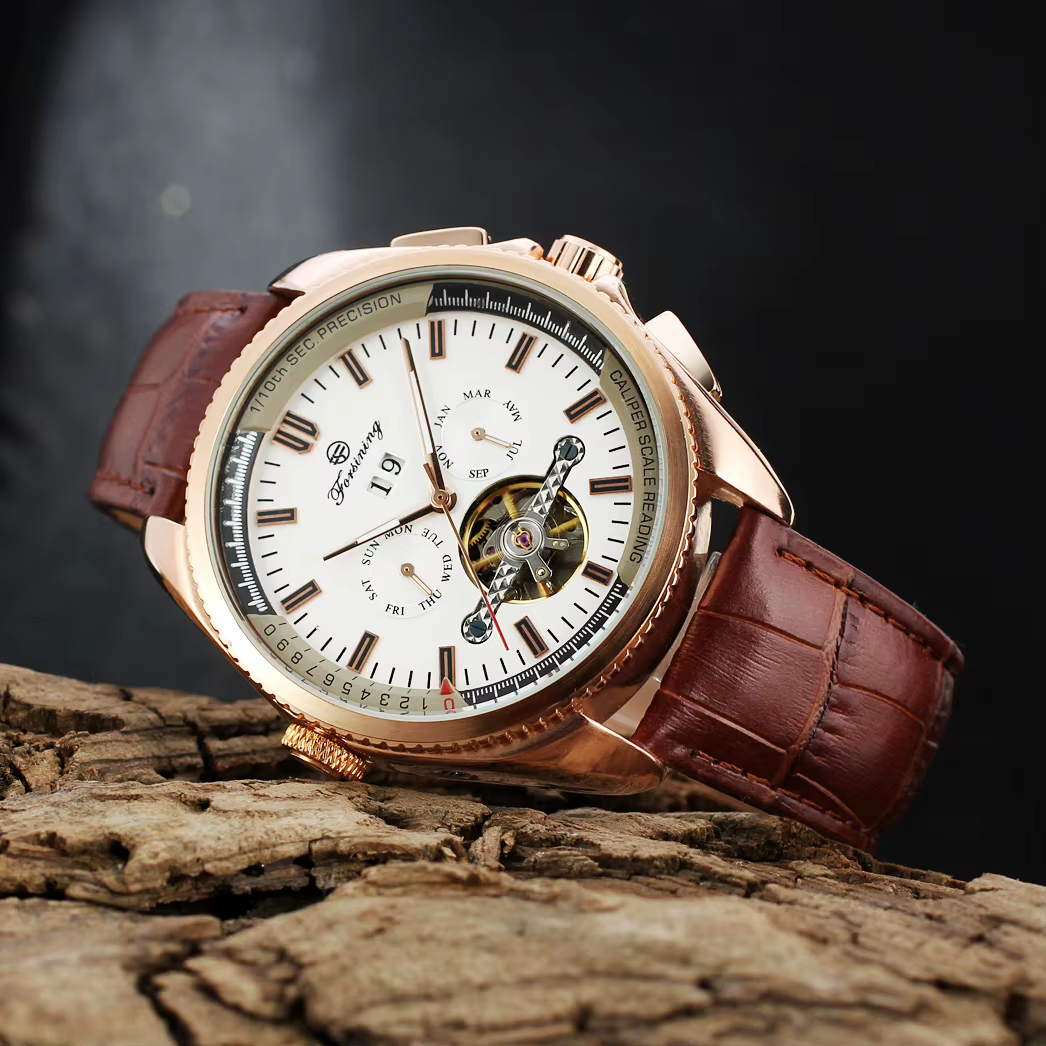 FORSINING Original luxe chronographe hommes montres Date mouvement automatique