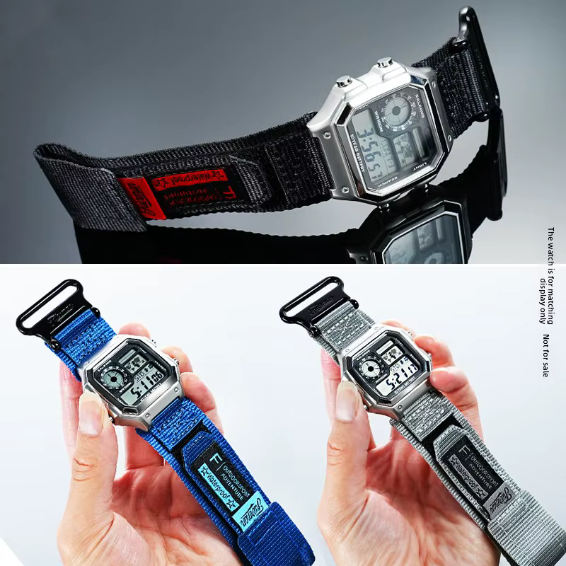 Bracelet en toile de Nylon de conception de boucle AE1200 pour montres Casio A158W/A168/W-216H/F-91/AE1300/1500/AE-1200