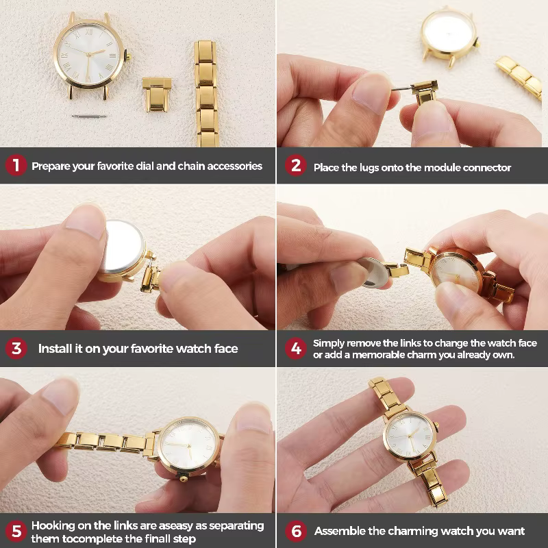 Bracelet de montre Simple en acier inoxydable pour femmes, pour étudiant, ami, femme, anniversaire, bijoux à bricoler soi-même, cadeau, vente en gros