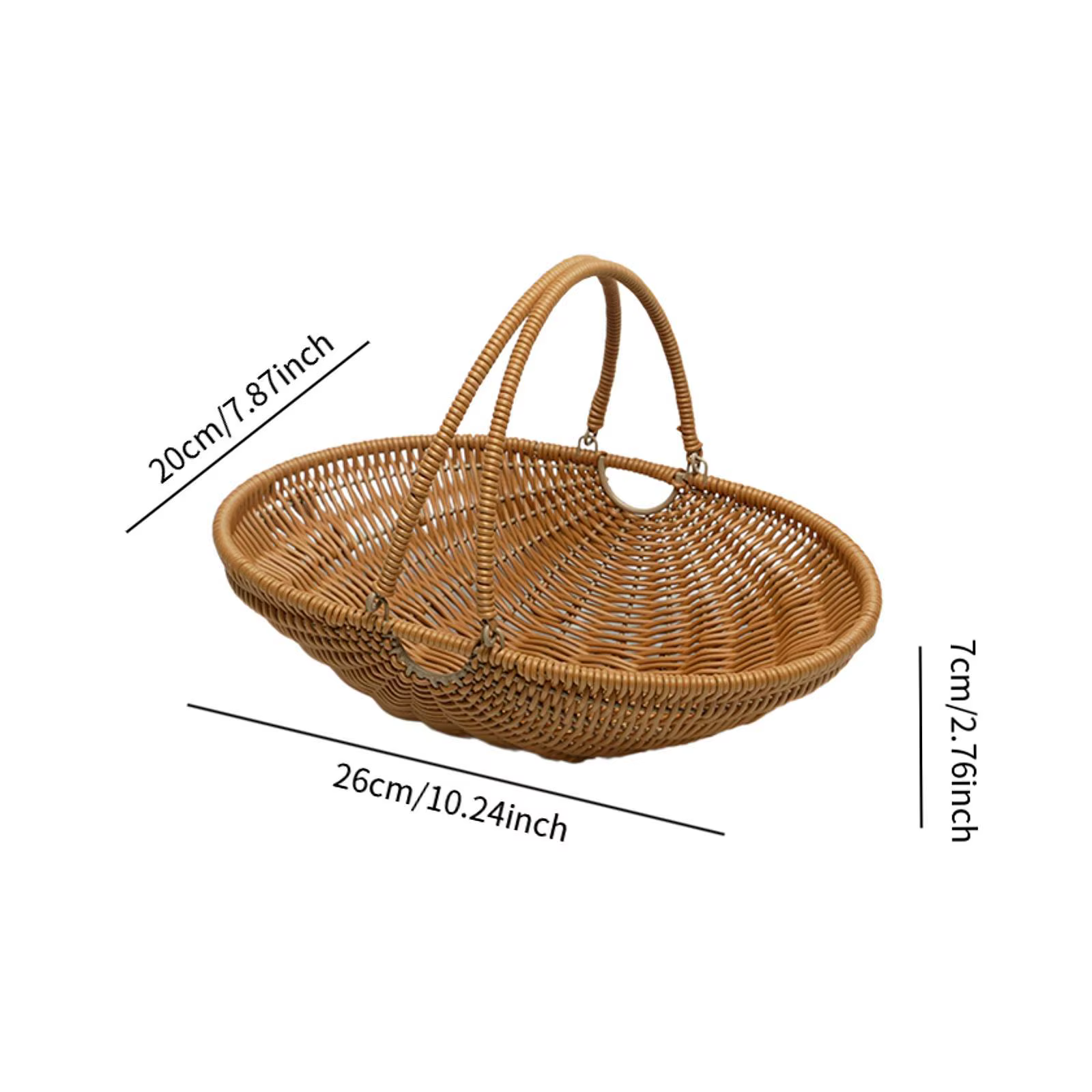 Panier de rangement pour pique-nique en matériau PP avec poignée pliable pour articles alimentaires et petits objets
