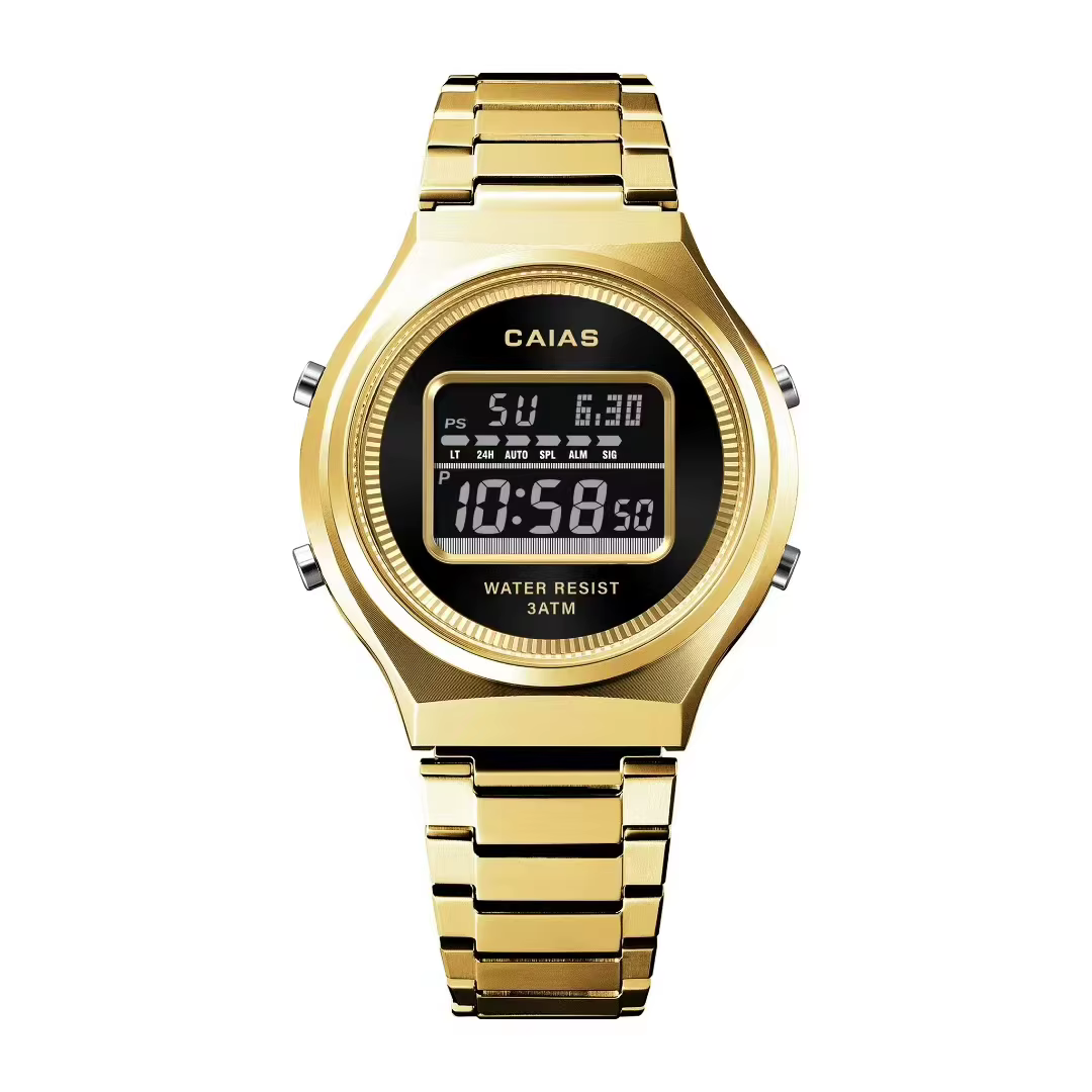 CAIAS Montre numérique de sport décontractée unisexe avec affichage LED