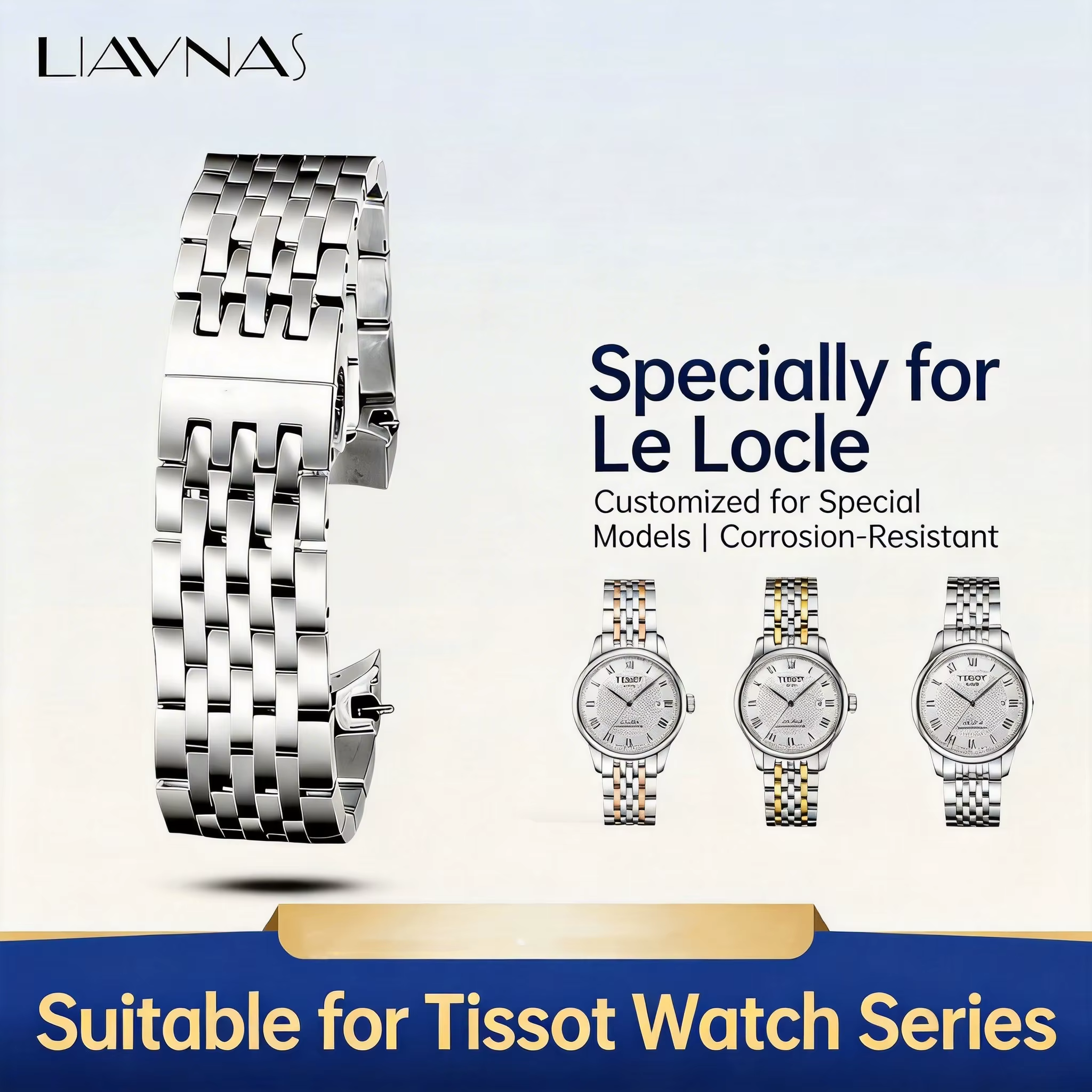 Bracelet en acier inoxydable de 19 mm pour Tissot Le Locle