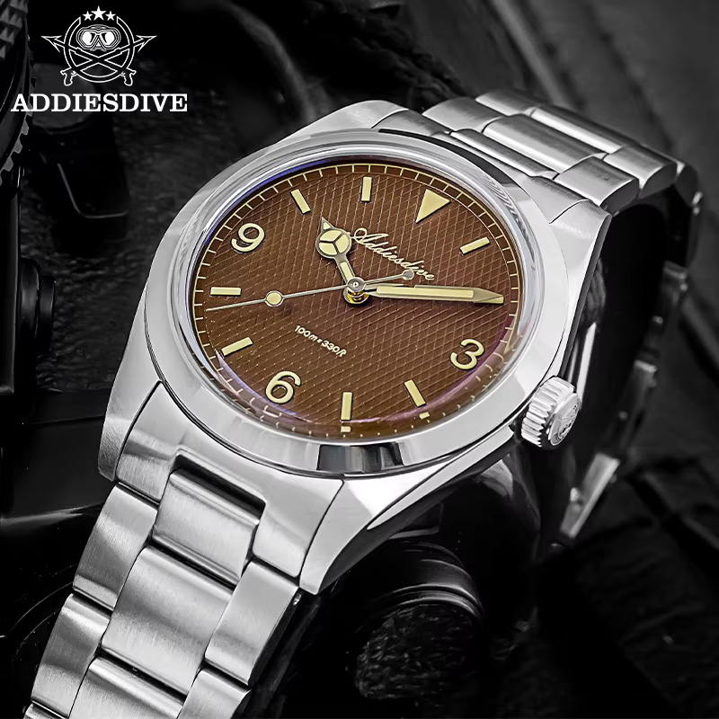 ADDIESDIVE 2025 nouvelle montre pour hommes en acier inoxydable 316L 10Bar plongée lumineuse AD2096 cadeau de luxe montre-bracelet à Quartz reloj hombre