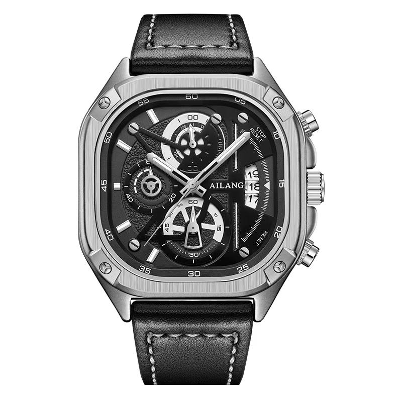 AILANG Top marque de luxe montre à Quartz décontracté mode hommes en cuir étanche automatique Tourbillon