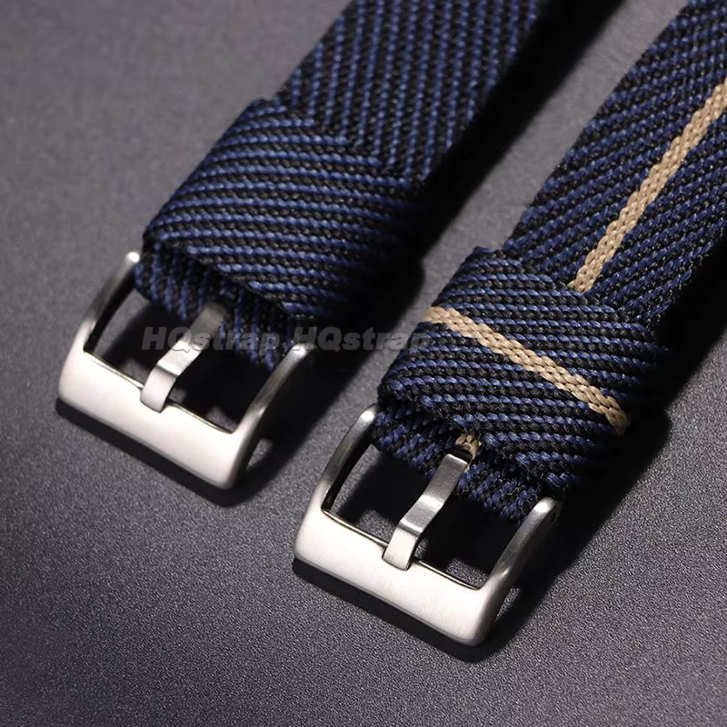 Bracelet de montre en nylon tissé rayé 20mm 22mm à libération rapide