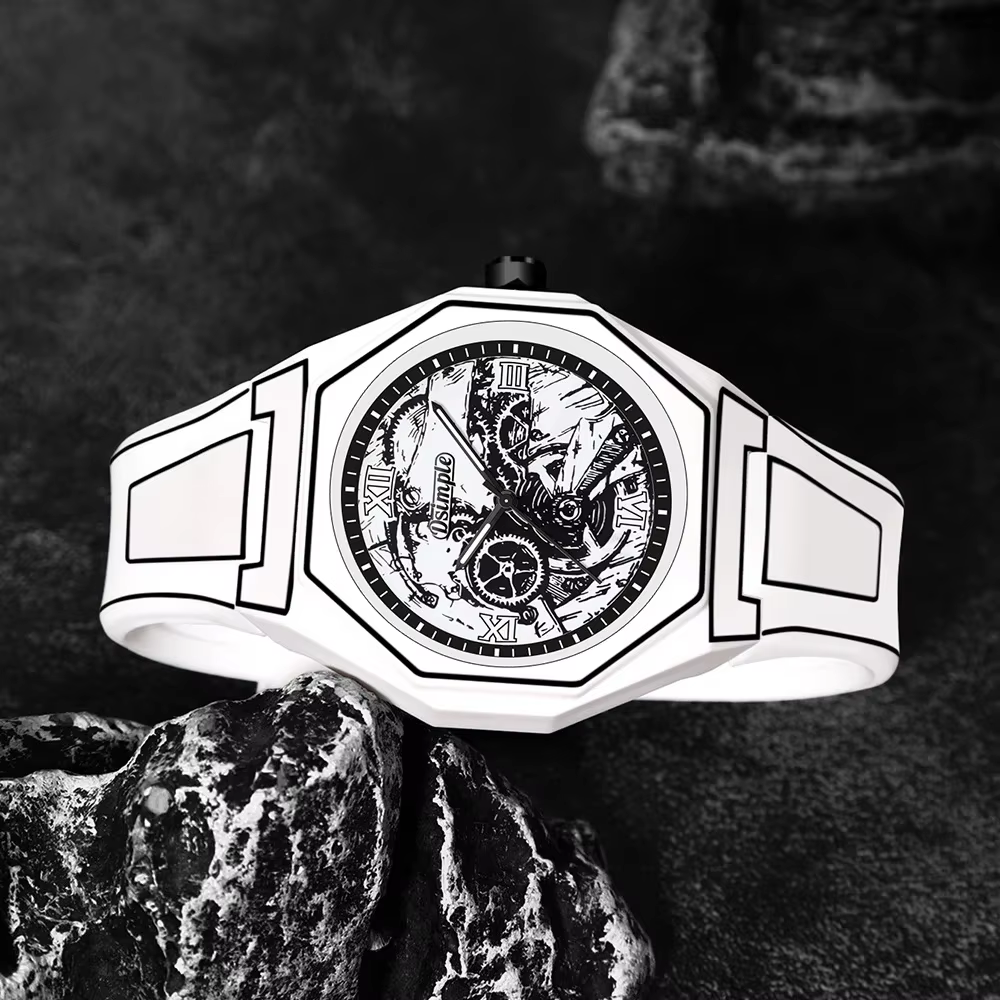 Montre à quartz élégante pour hommes - Bracelet en silicone