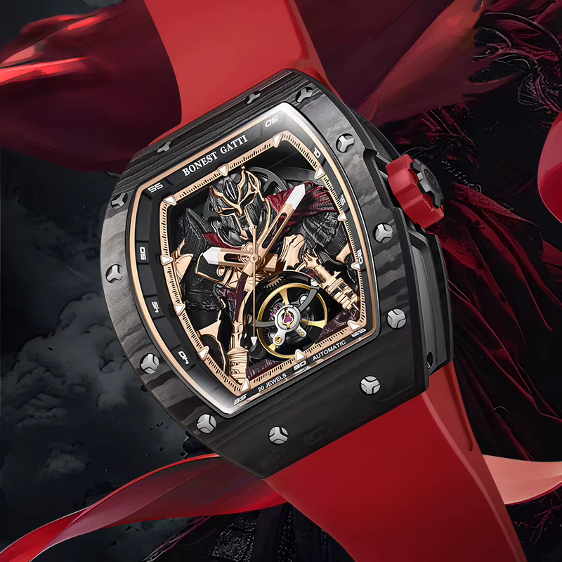 BONEST GATTI nouvelle marque supérieure hommes montre automatique en Fiber de carbone mécanique montre-bracelet