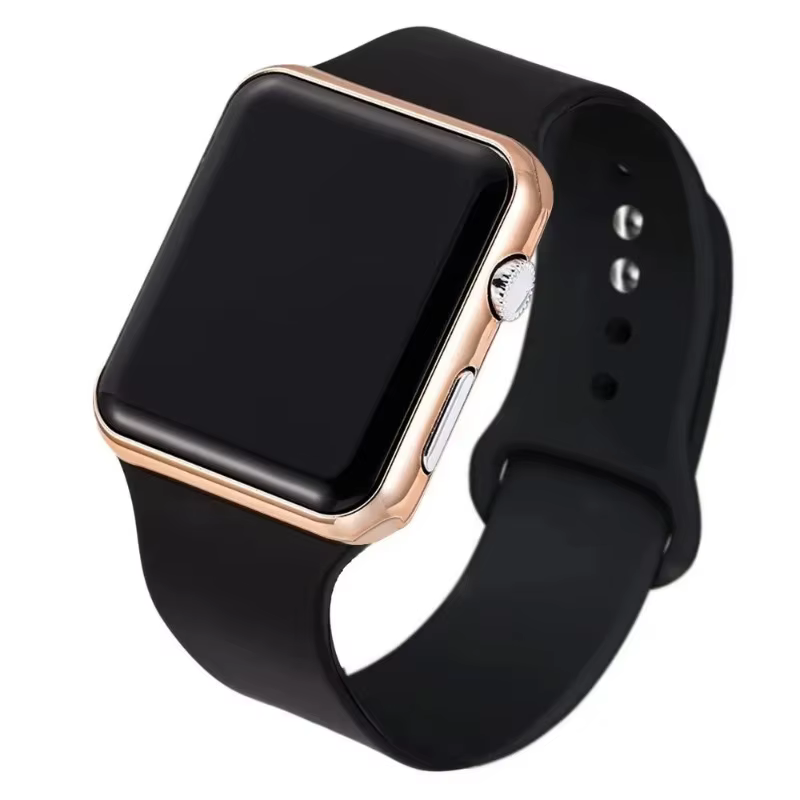 Mode Sport montre numérique pour femmes hommes carré montres LED décontracté Silicone électronique dames