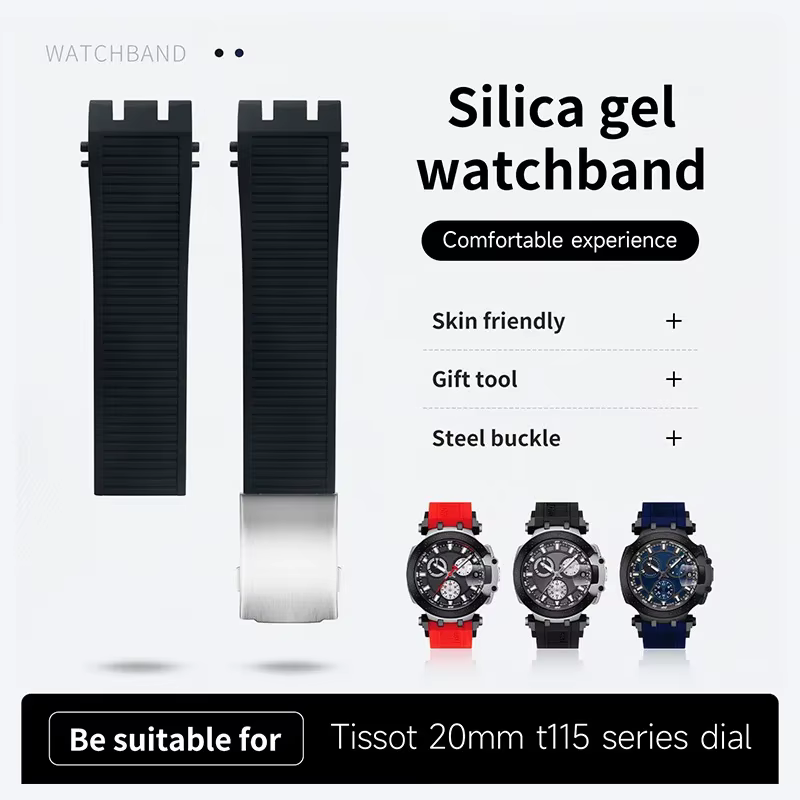 Bracelet de montre en caoutchouc de Silicone souple