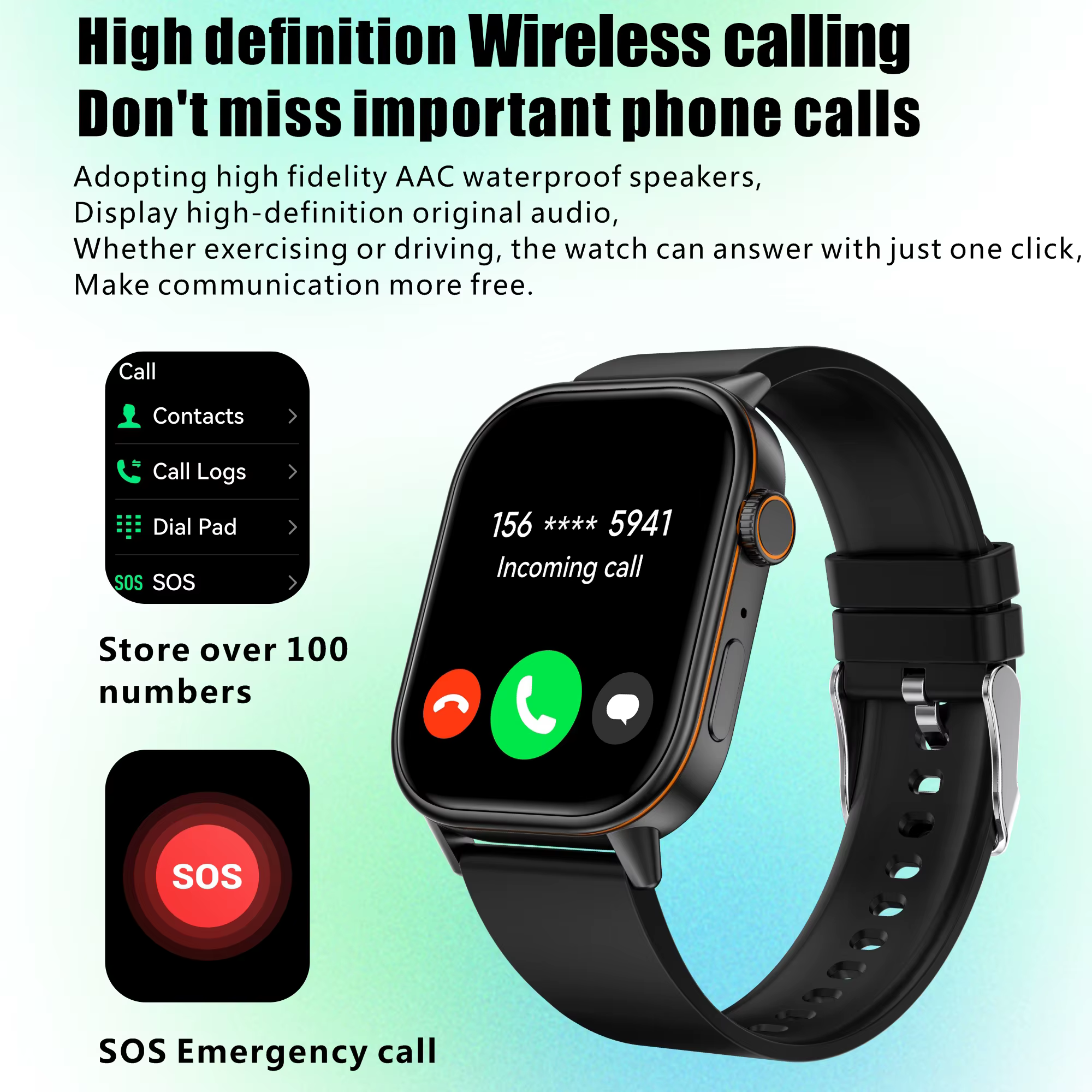 Nouveau Ciberer QX17 GPS montre intelligente Ultra-grand 2.01 ''affichage GPS et Multi GNSS santé et suivi du Fitness appel vocal Smartwatch