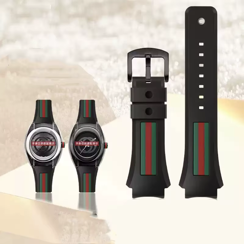 Bracelet de montre en caoutchouc pour Gucci YA137/YA137107A