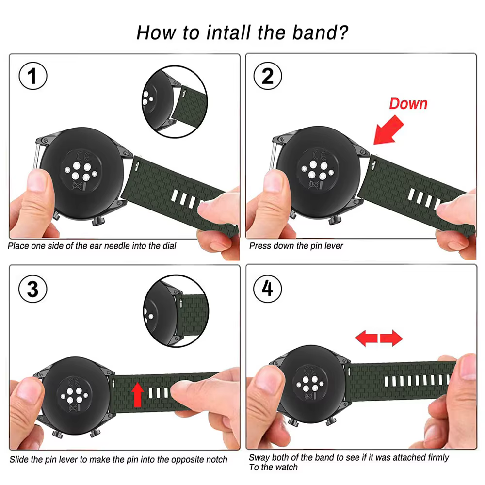 Bracelet de montre en Silicone