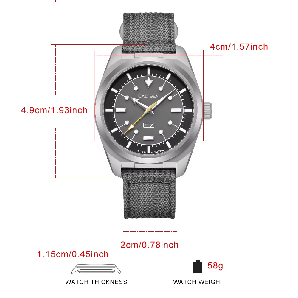 CADISEN TI-7 Autodyne 2026 NOUVEAU Montre mécanique automatique en titane pour homme