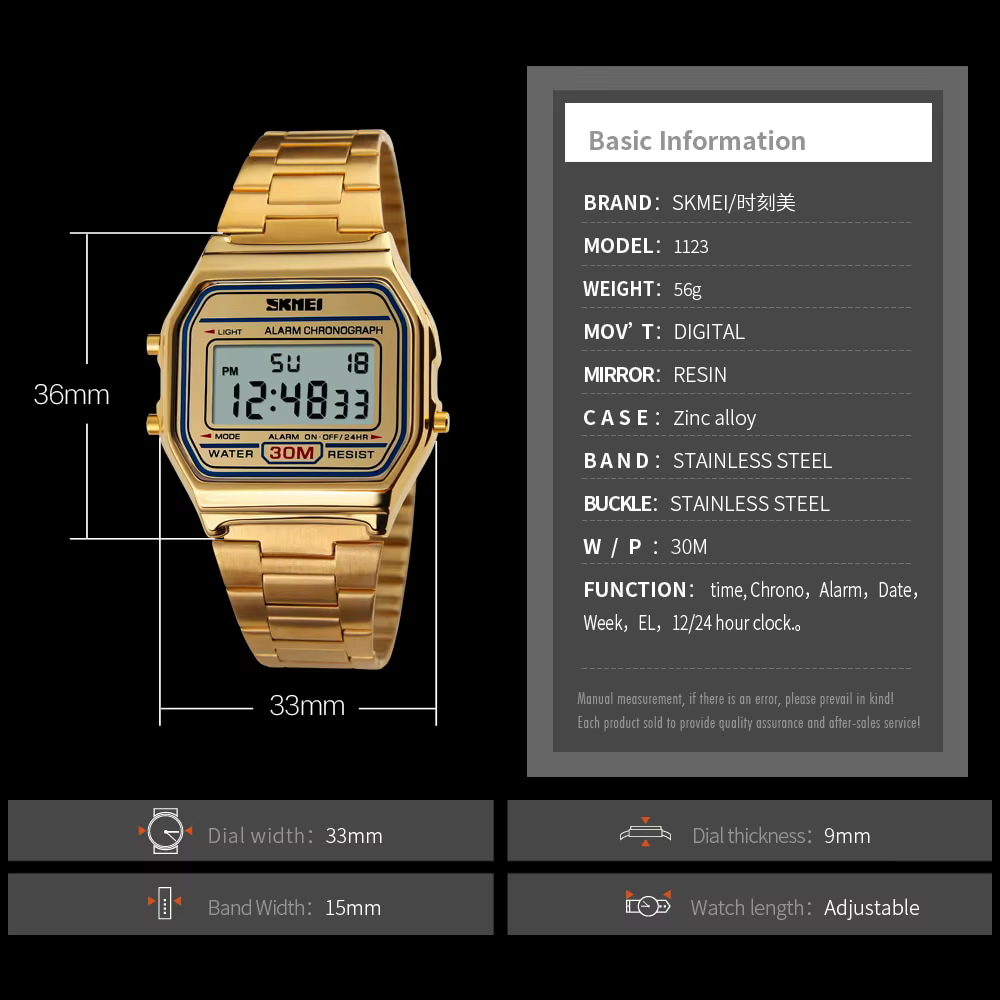 Skmei-Montre-bracelet de sport DNono en acier inoxydable pour homme