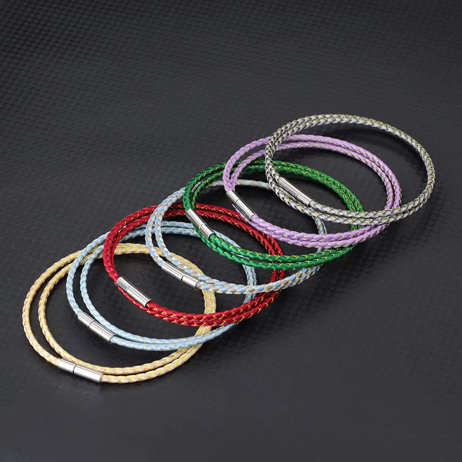 Bracelet Double Couche Rouge pour Femme, Corde Fine de 2mm, Boucle Ronde, Cadeau Parfait pour Elle, Accessoires de Plage Décontractés