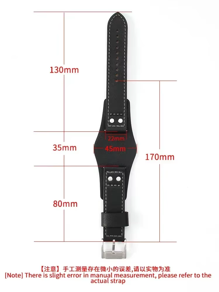 Bracelets de montre en cuir de vache véritable