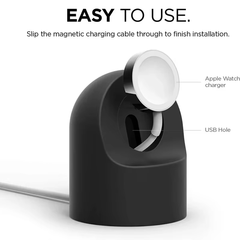 Support de câble de charge en silicone pour Apple Watch Series 9