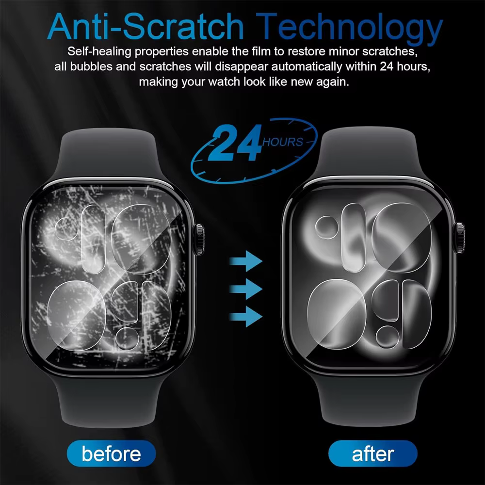 Pour Apple Watch 11 42mm 46mm Film de verre souple 3D HD sans bulles Anti-poussière résistant aux rayures iWatch série 10 11 protecteur d'écran