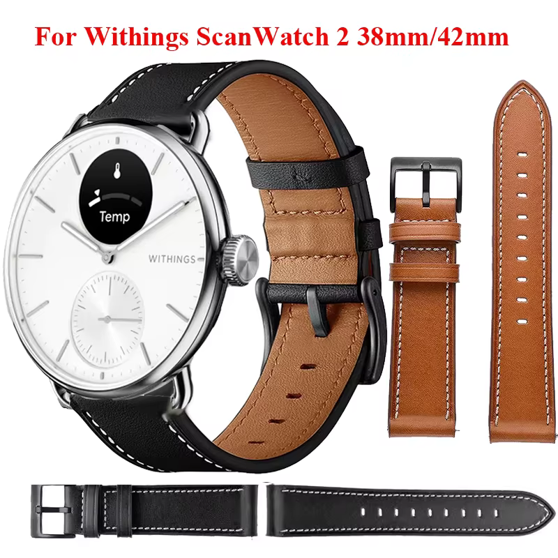 Bracelet en cuir de 20mm pour Withings ScanWatch 2