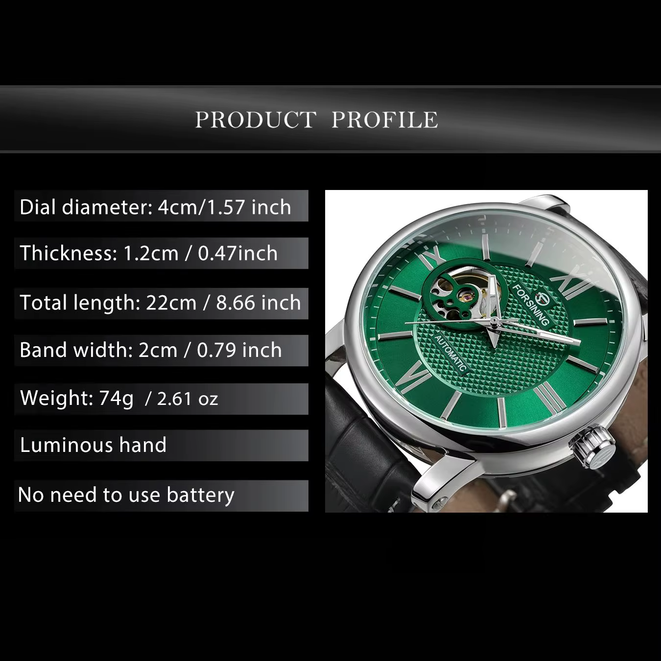 Montre mécanique de mode pour hommes