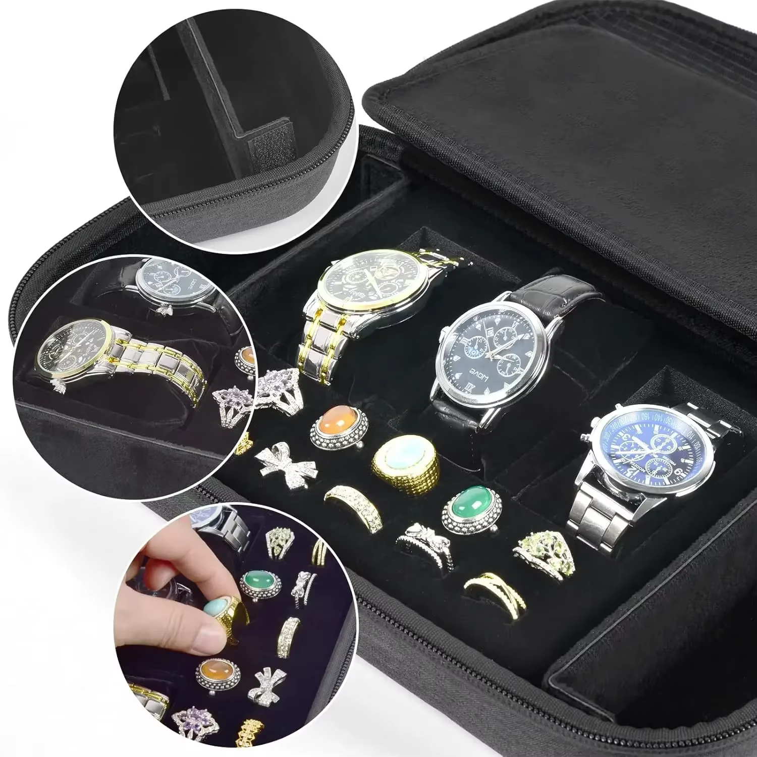 (Coffret uniquement) Organisateur de boîtier de montre pour boîte à bijoux