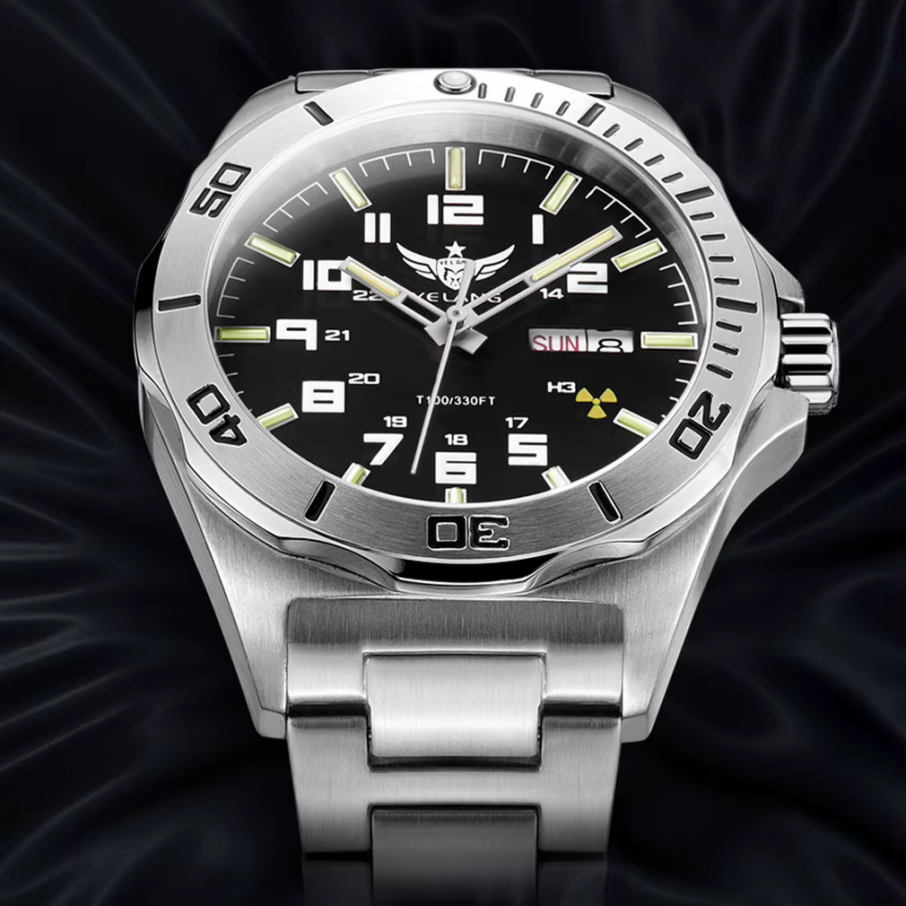 YELANG hommes montre militaire 43.6mm automatique mécanique montre-bracelet plongeur 10Bar étanche lumineux saphir NH36 semaine Date