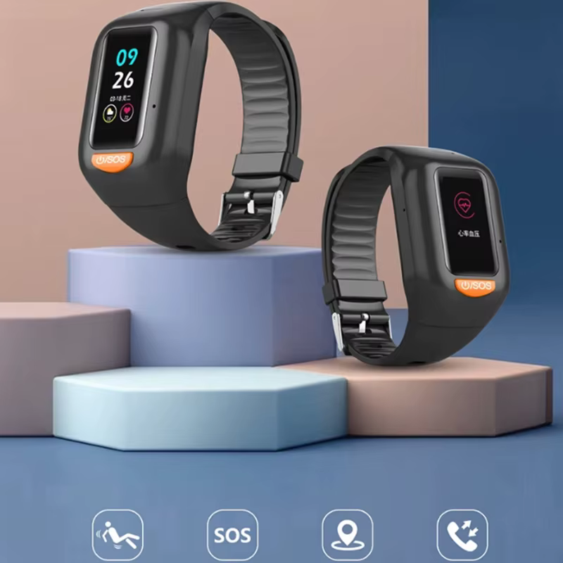 Date personnes âgées 4G montre intelligente hommes écran couleur GPS Wifi voix parler SOS pour aide étanche