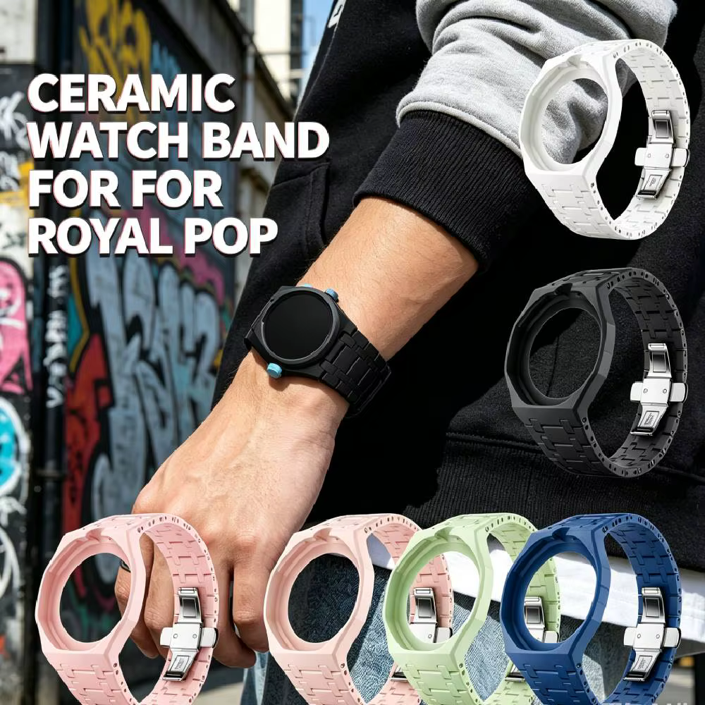 Bracelet de montre en céramique pour S-watch x AP Royal POP