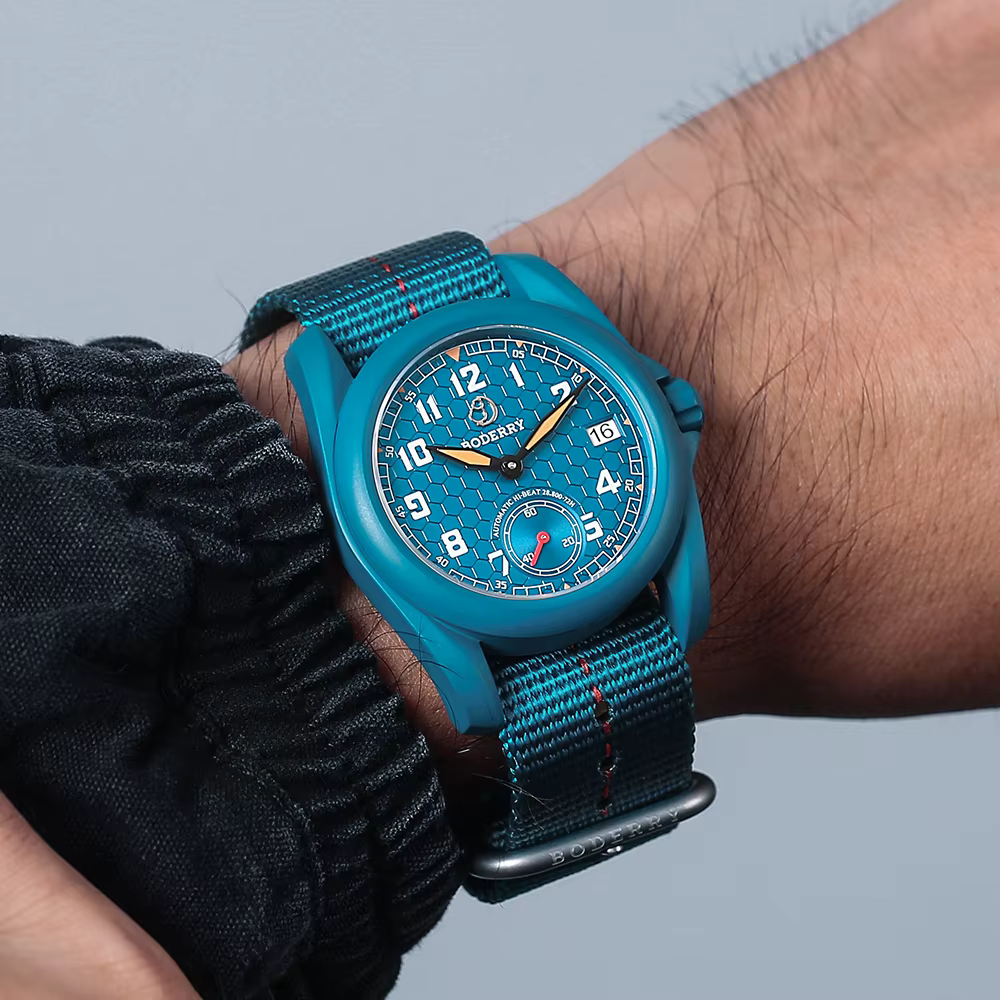 Boderry Field Watch VOYAGER Automatic S72 – Montre-bracelet pour homme avec réserve de marche de 72 heures