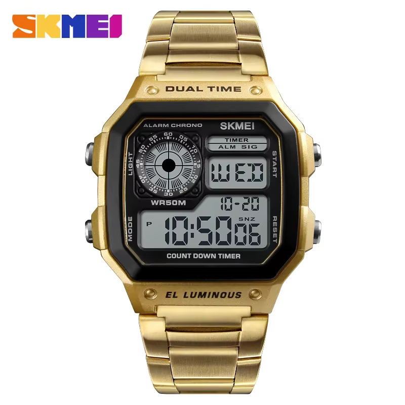 SKMEI 1335 montre numérique pour hommes rétro sport étanche Chrono électronique
