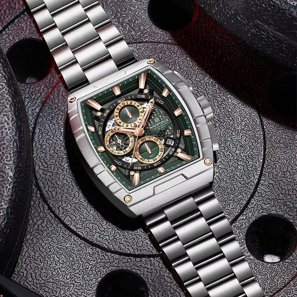 Montre-bracelet à quartz Tonneau pour homme