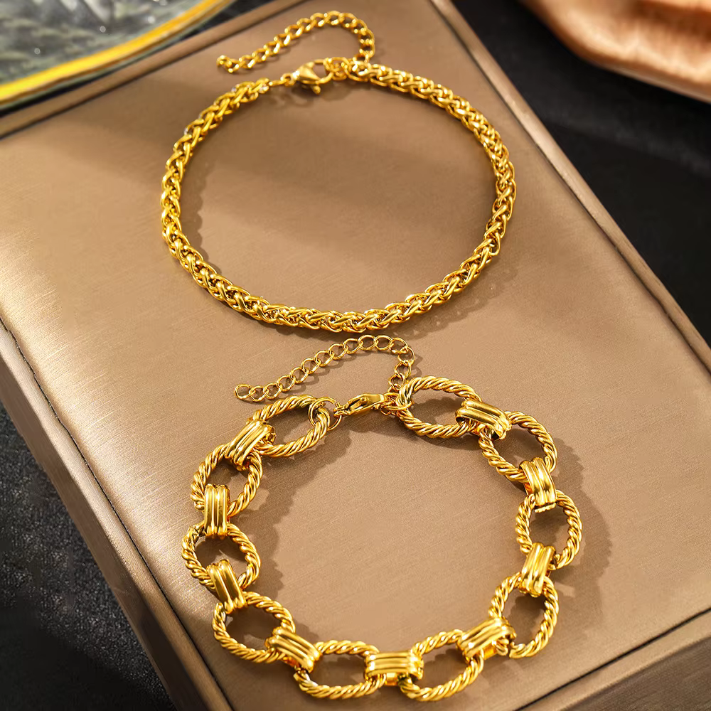 Ensemble de bracelets en acier inoxydable pour femmes