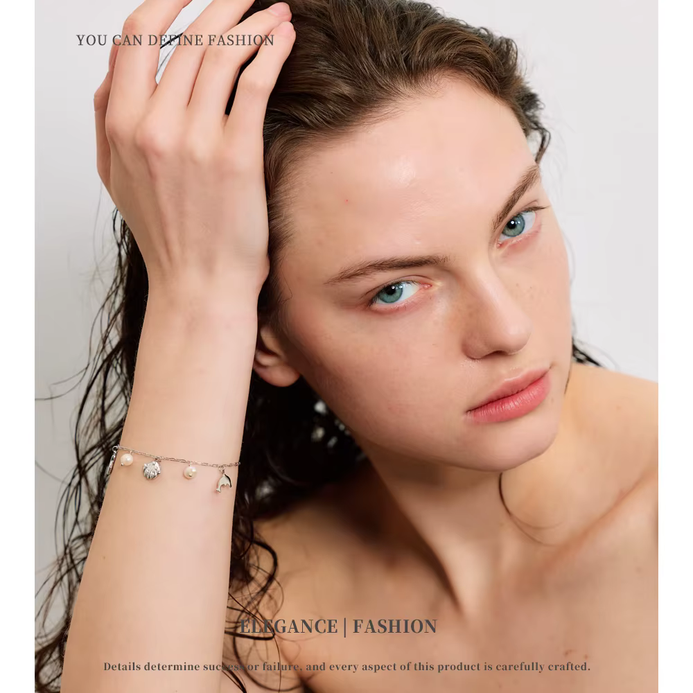 NiNice Bracelets en acier inoxydable bijoux femme perles naturelles coquilles poisson océan brise plage été mode cadeaux à la mode nouveau