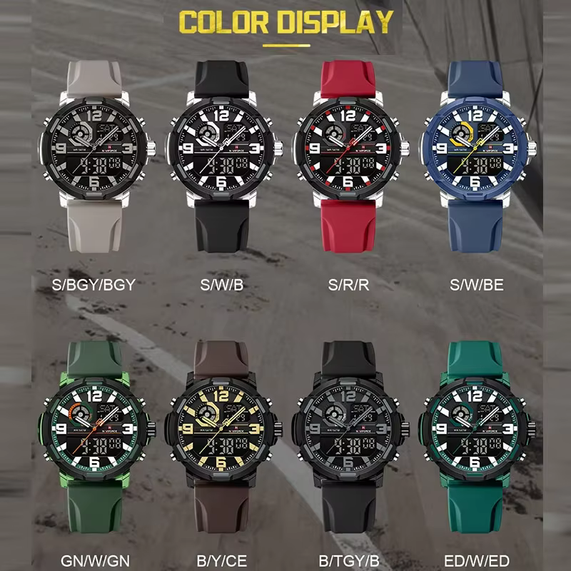 NAVIFORCE 2026 Montre Chronographe Homme Étanche 5ATM Double Affichage Alarme Semaine Mode Sport Cadeau Montre-Bracelet Relogio Masculino