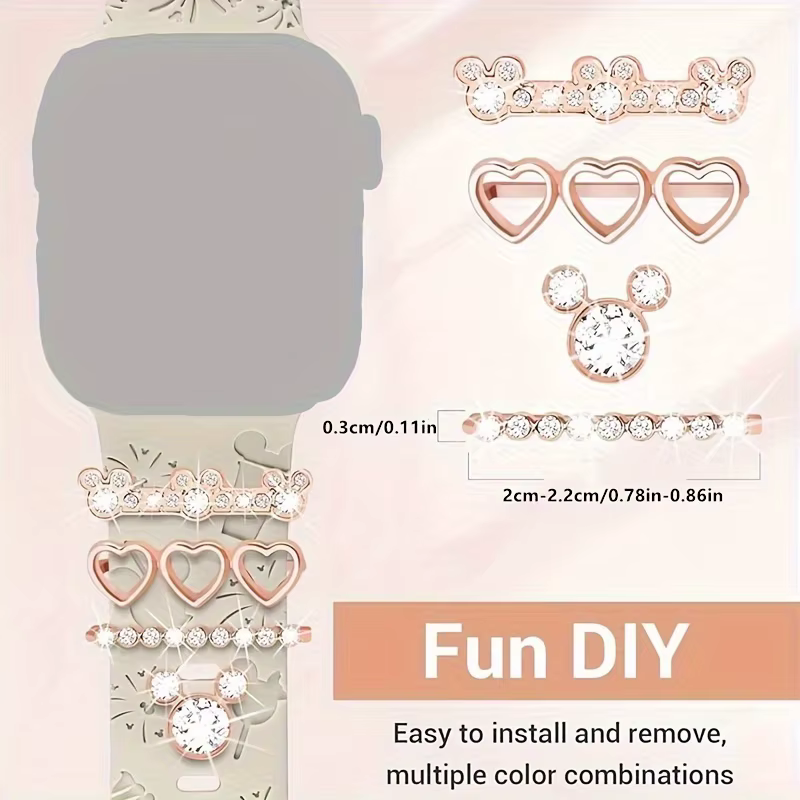 Adorables breloques de bracelet de montre sur le thème de la dessin animé et boucles décoratives pour une mise à niveau élégante de vêtements de poignet