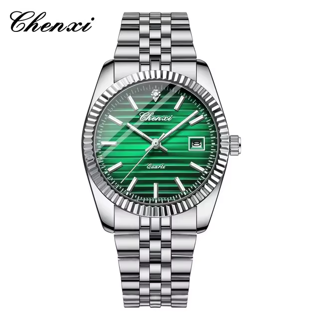 CHENXI 004D hommes montres à Quartz de luxe en acier inoxydable étanche lumineux Date montre-bracelet décontractée pour homme