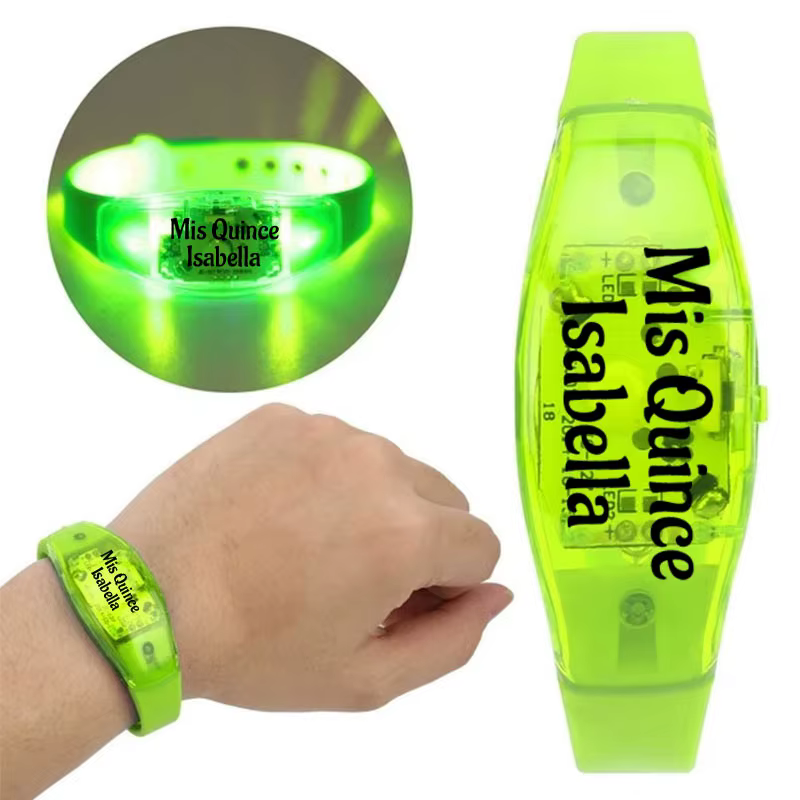 Bracelets LED personnalisables avec musique et son activés