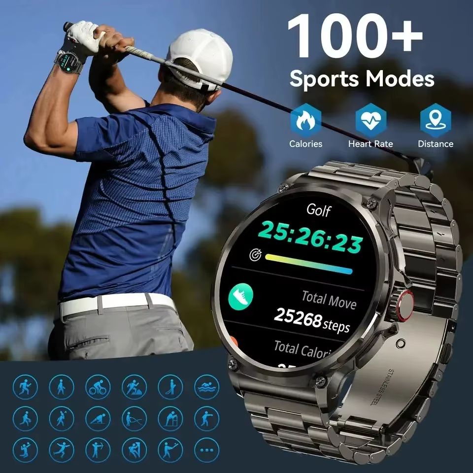 2025 nouveau militaire GPS V69 montre intelligente hommes 1.85 pouces 710 mAh fréquence cardiaque GPS sport IP68 étanche Bluetooth parler Smartwatch homme