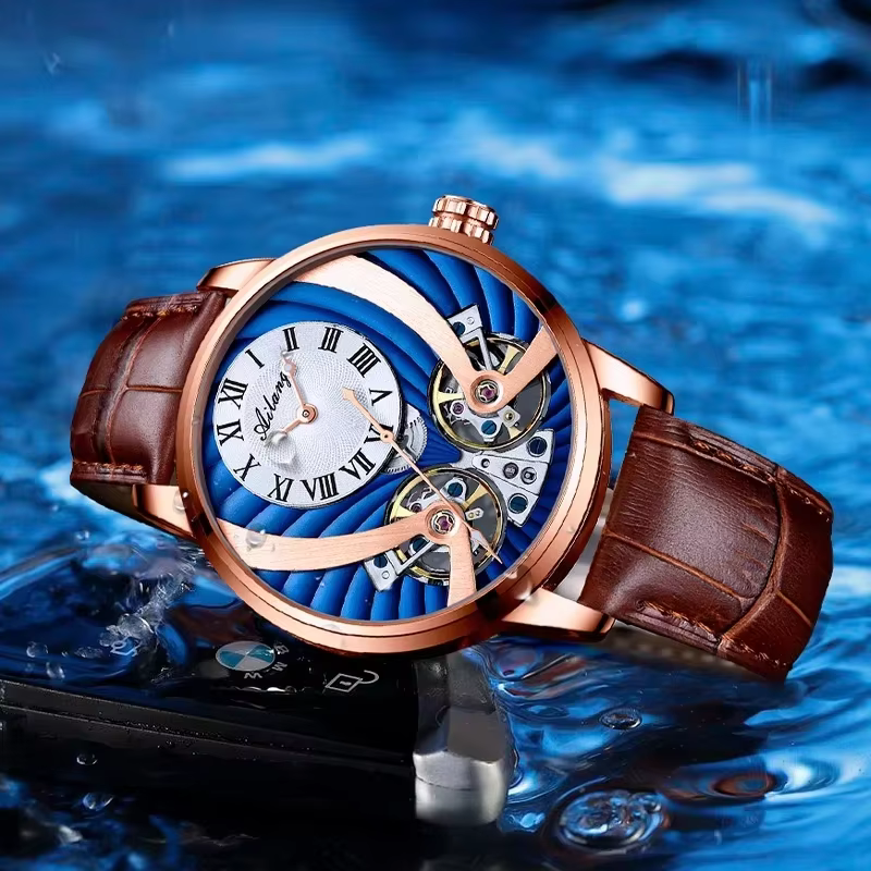 AILANG 2025 Nouvelle Montre Automatique Homme Tourbillon Mécanique Boîtier Acier Inoxydable Cadran Saphir Creux Caoutchouc Fluoré
