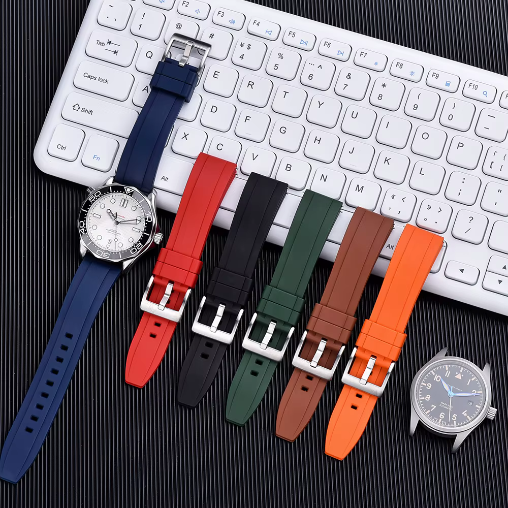 TONJETT bracelet de montre en caoutchouc vulcanisé FKM 18-19-20mm 21mm 22mm 23-24mm bracelets