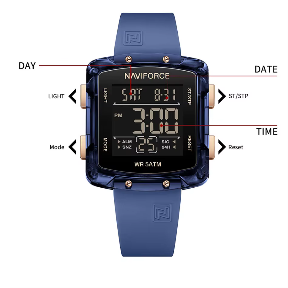NAVIFORCE mode montres numériques femmes montre de sport étanche 50 M carré électronique