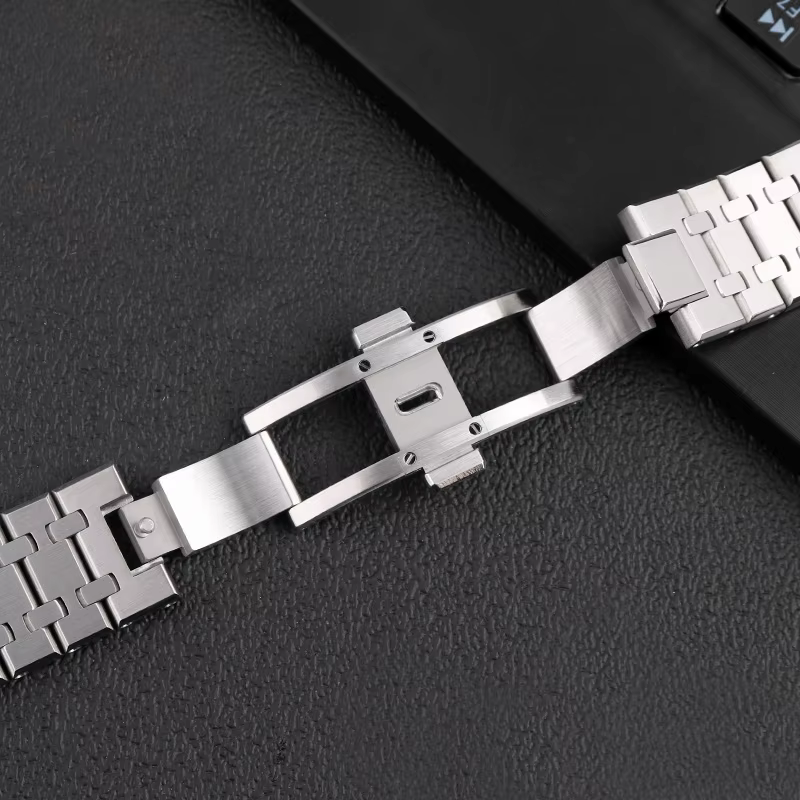 Bracelet de montre en acier inoxydable massif pour homme