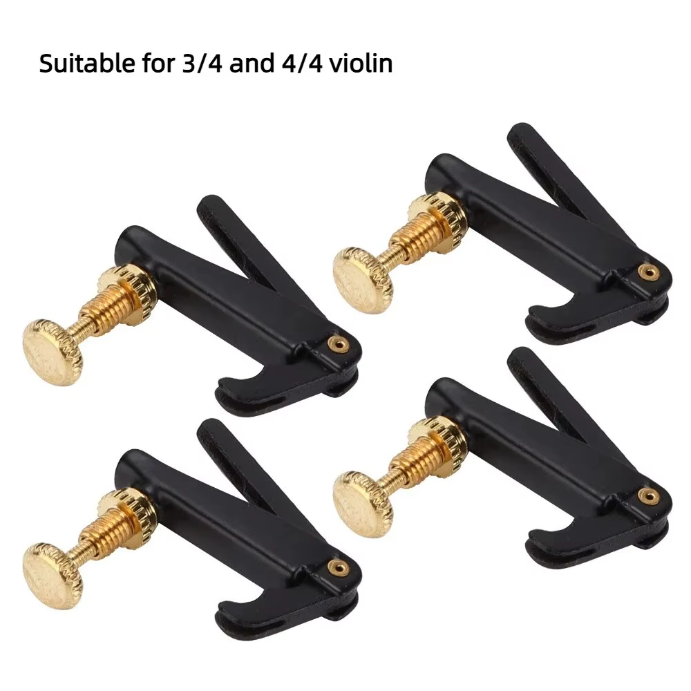 4 pièces en métal Accordeurs de précision pour violon Accordeur de cordes Noir Pièces de violon Accessoire pour violon Ajusteur de cordes Pour violon 3/4-4/4 