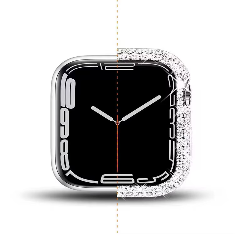 Étui en verre trempé avec film diamanté pour Apple Watch