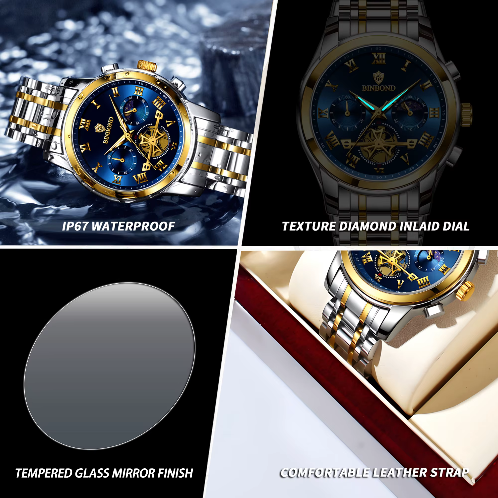 Montre chronographe pour homme BINBOND