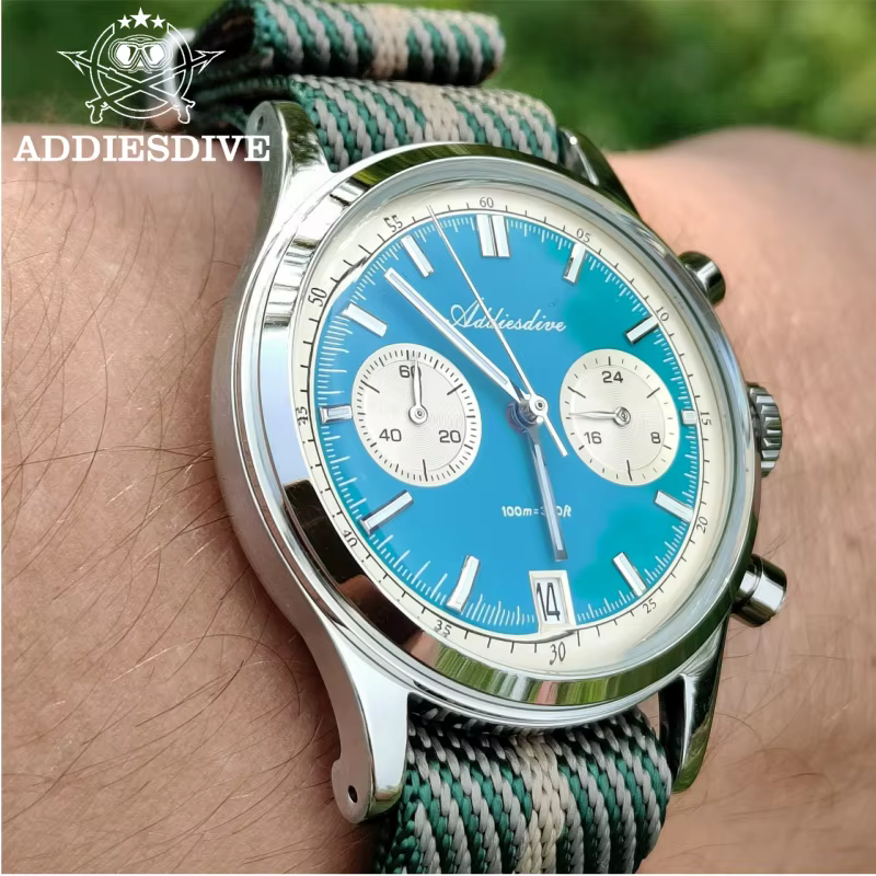 ADDIESDIVE offre spéciale AD2095 montre chronographe homme BGW9 Super lumineux 10Bar étanche VK64